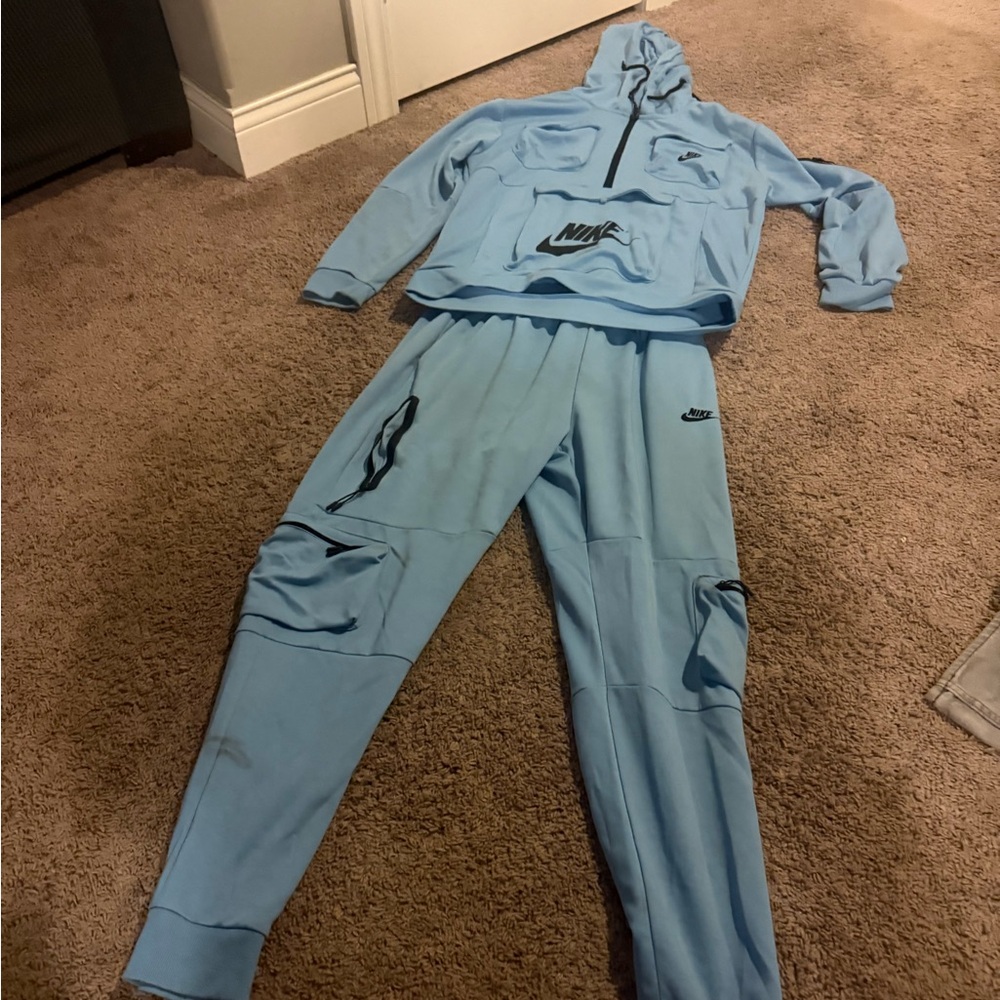 Nike Light Blue Tracksuit size 2xl